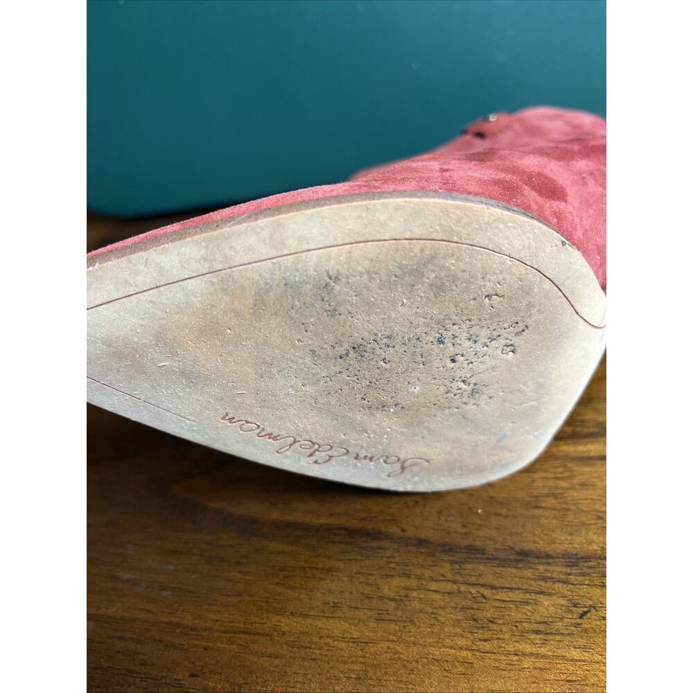 Sam Edelman Niomi Pull On Pointed Toe Ankle Bootie Paprika Red Suede Size 9.5 - Picture 7 of 11